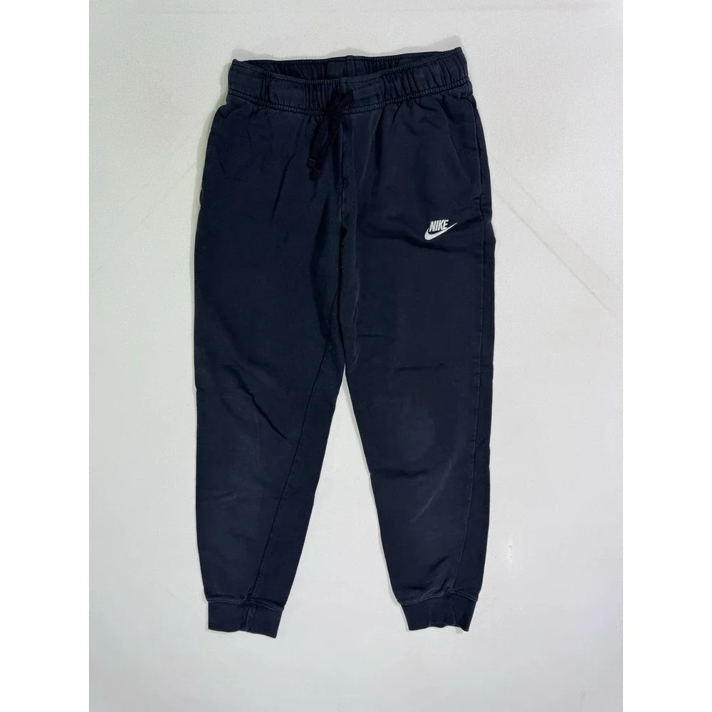 Nike Sweatpants Men Small Black Fleece Joggers Drawstring Cuffed Logo DQ5191-010
